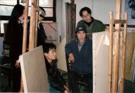 Feb. 1998 Instructing Students in Sichuan Fine Arts Institute